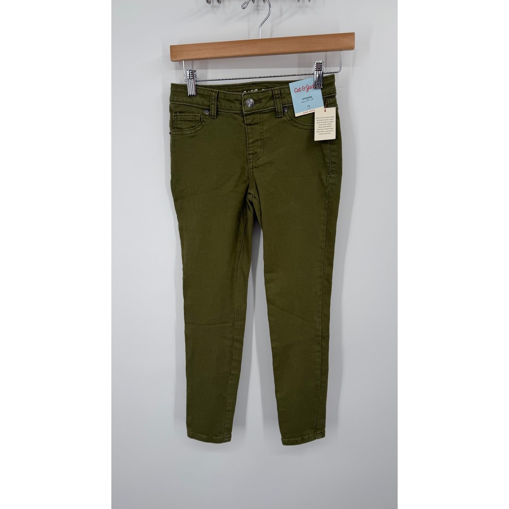 Cat & Jack Jegging Girls Size 10 Olive Green Super Stretch Adjustable Waist